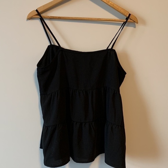 Anthropolgie Paper Crane Black Spaghetti Strap Top Size Small - Picture 9 of 15